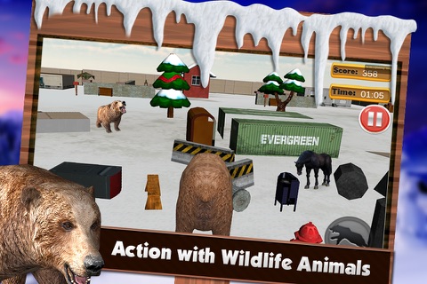 Bear Attack Simulator 3D - Real Wild Animal Rampage and Hunting Adventure in Snowfall Valley screenshot 2