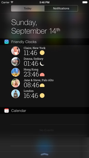 Friendly Clocks - Time Zones for Friends in Just 1 Swipe(圖2)-速報App