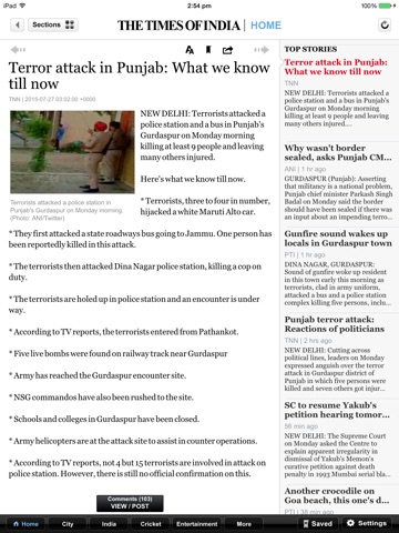 The Times of India for iPad screenshot 2