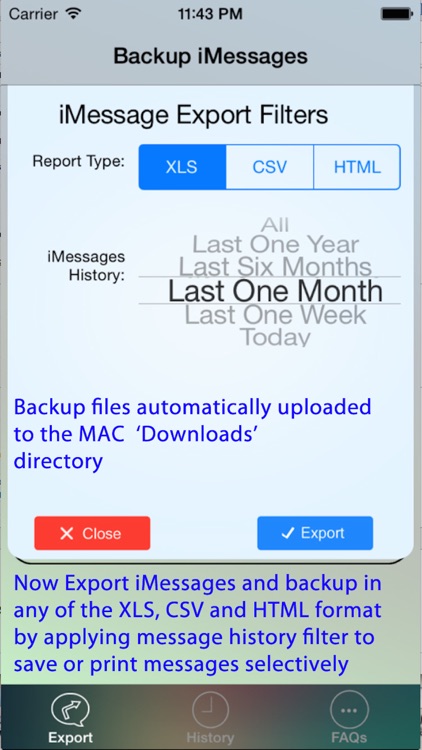 Export Messages - Save Print Backup Recover Text SMS iMessages screenshot-3