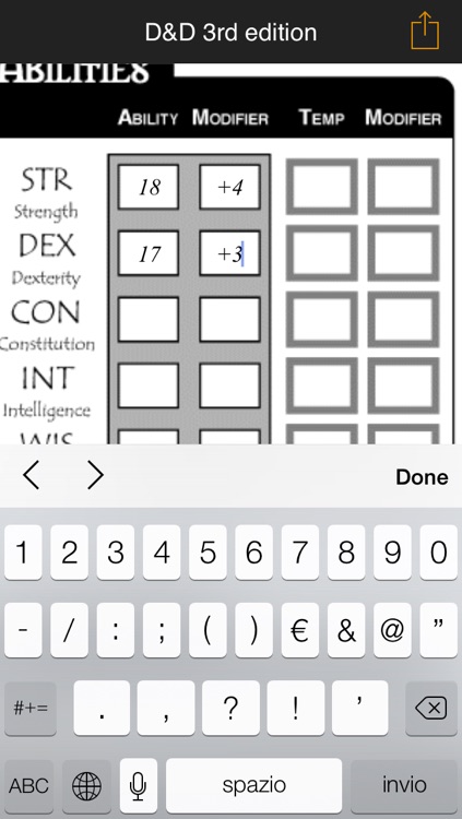 Real Sheet: D&D 3.0 Edition + Dice Table