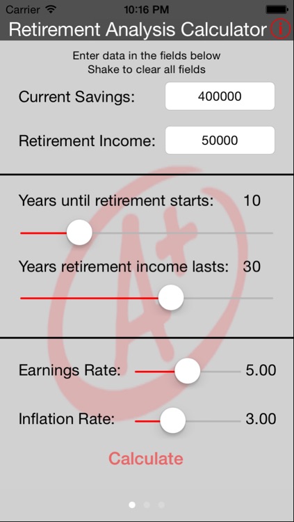 Retirement Analysis Calculator