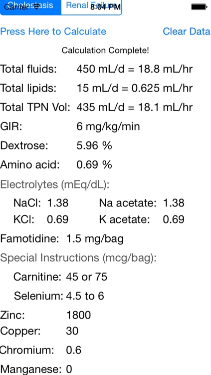 Neonatal TPN Calculator screenshot-3