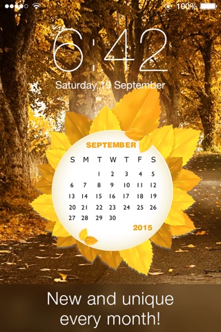 Calendar Lock Screens - Free Calendar Wallpapers, Backgrounds and Themes for iPhone, iPod, and iPad screenshot 4