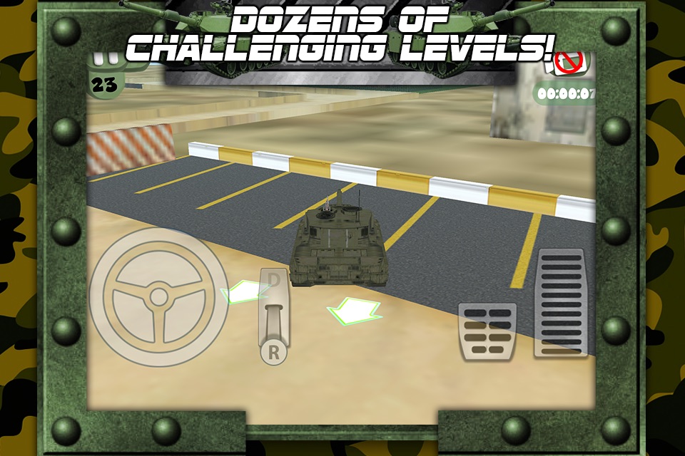 3D Army Tank Parking Game with Addicting Driving and Racing Challenge Games FREE screenshot 2
