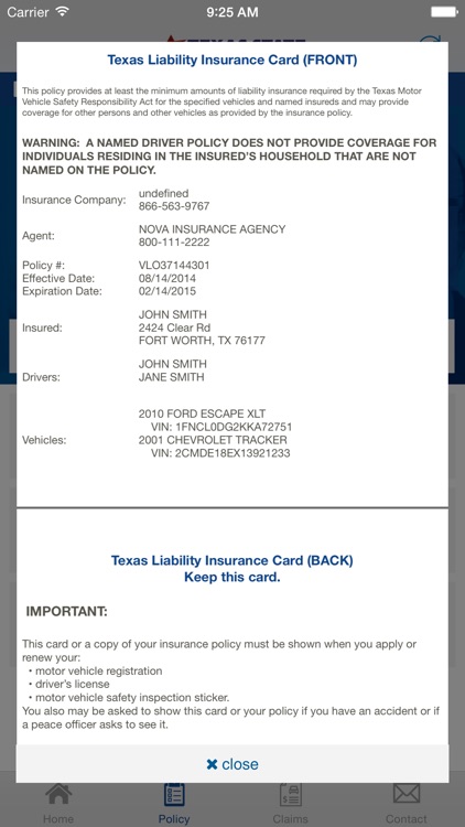 TEX Direct Auto Insurance by Oakwood Software Insurance Solutions, L.L.C.