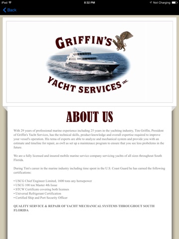 Griffin's Yacht Services HD screenshot 4