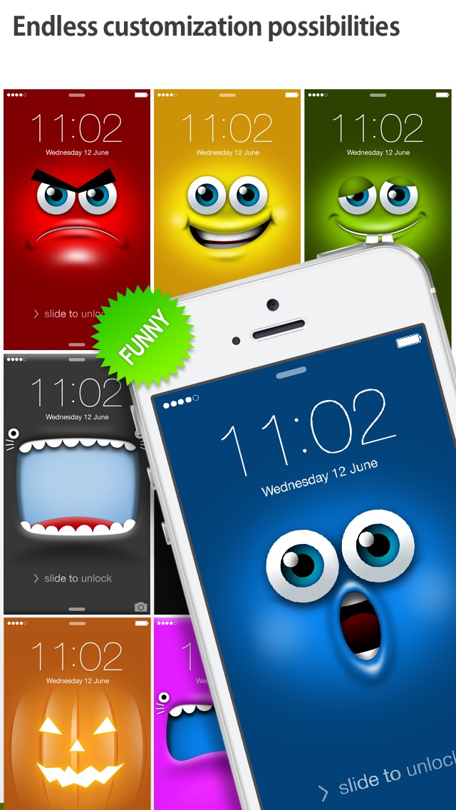 iFaceMaker ( Cute and funny faces ) : for Lock screen, Call screen, Contacts profile photo, instagram and iOS7 Screenshot 3