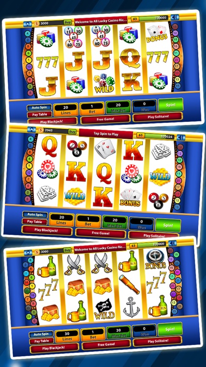 `Lucky Gold Rich Las Vegas Casino Coin Jackpot 777 Slots - Slot Machine with Blackjack, Solitaire, Bonus Prize Wheel screenshot-3