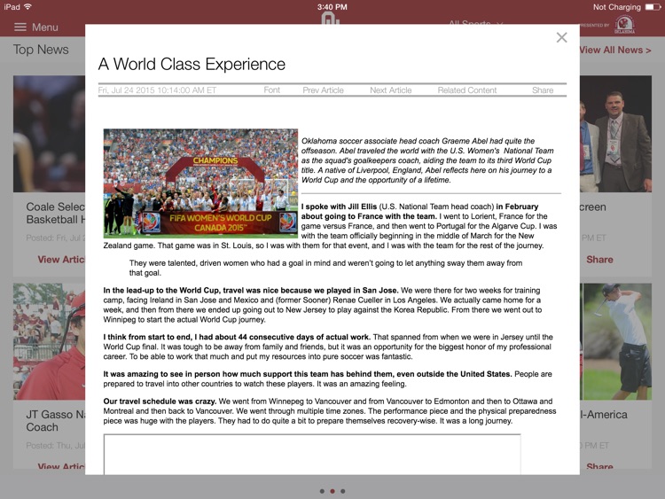 SoonerSports2Go for iPad