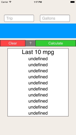 Simple MPG Calculator