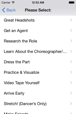Audition Tricks & Tips for Actors and Dancers screenshot 2