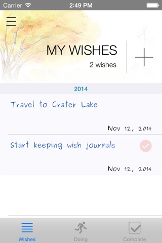 iWish Diary | A positive journaling tool, wish list screenshot 2