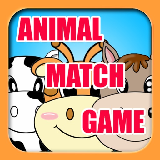 Match Animatch Cat Lion Horse Cow Animals Memory Puzzle Game for Kids and Children Icon