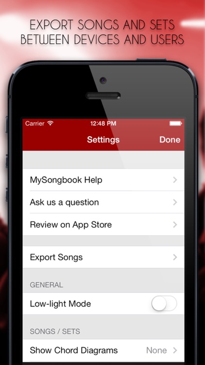MySongbook - Chord chart binder for performing live gigs on stage and practicing songs on guitar screenshot-4