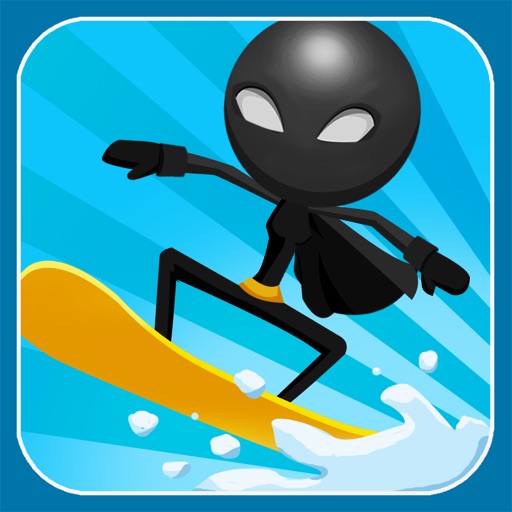 A Superhero Stickman Run - Amazing Mountain Snowboard Racer