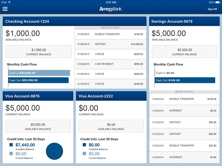 Amegy Mobile Banking for iPad