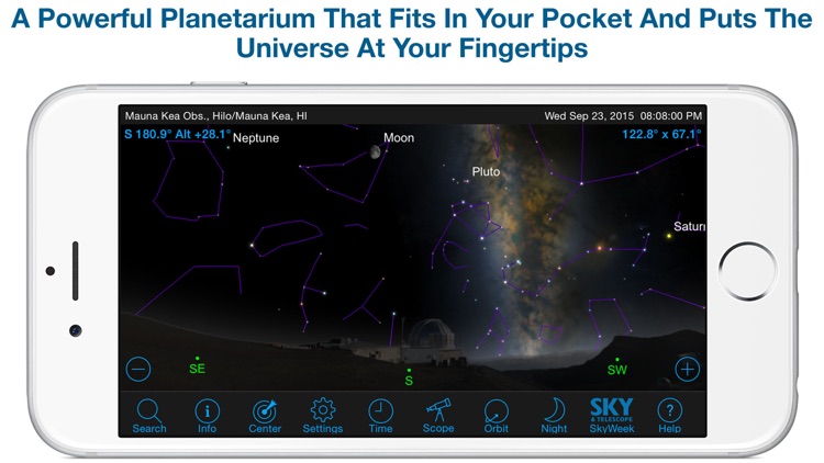 SkySafari 4 Pro: Professional Telescope Astronomy!  Explore Sun, Moon, Mars, Stars, Planets, and Satellites!  Go where NASA space missions have not! screenshot-0