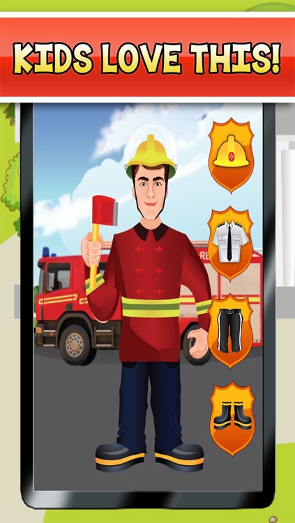 Fireman Costume and Police Uniform Dress Up - Firefighter In Firehouse Maker Game - Ad Free