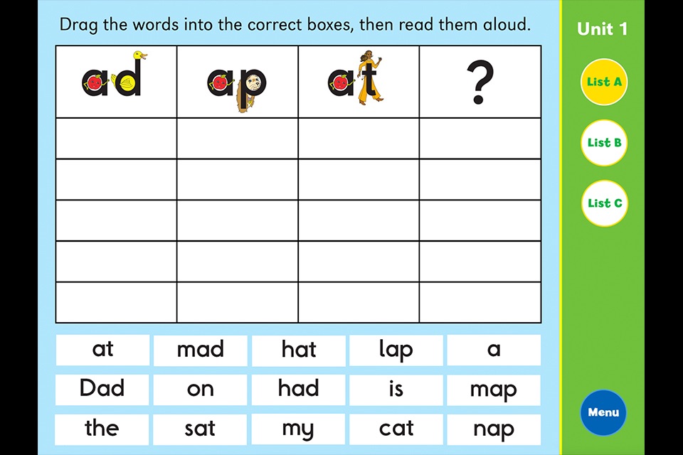 Letterland Grade One Word Sort screenshot 3