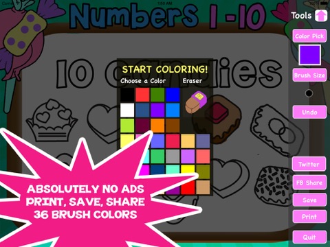 Candies and Numbers - Learn to Count Preschool Coloring Book screenshot 3