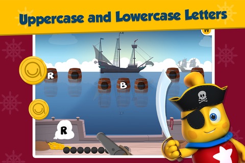 Pirate Wars : Recognizing Lowercase Letters Activity for Preschool & Kindergarten Kids! FREE screenshot 3