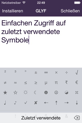 Glyf: Unicode keyboard screenshot 3