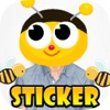 Bubble Bee Sticker : Beauty with Captions and Stickers