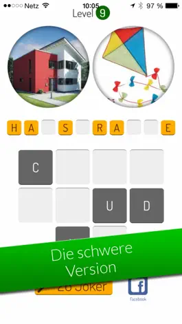 Game screenshot 2 Bilder Wortspiel (schwer) - Die lustige Rätsel & Puzzle Quiz Spiel App von SpielAffe apk