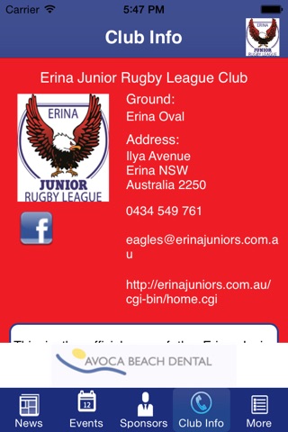 Erina Junior Rugby League Football Club screenshot 4