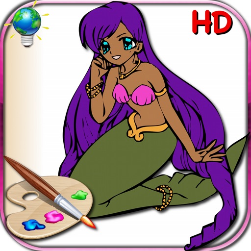 Coloring book for girls - Coloring pages with characters from Japanese cartoons (manga) - HD icon