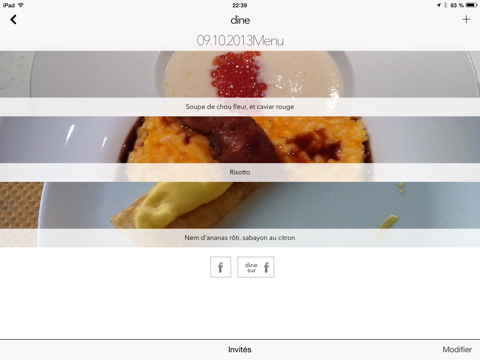Dine - votre journal culinaire iPad captures décran