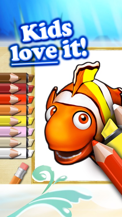 Coloring books for toddlers HD - Colorize ocean animals and fish