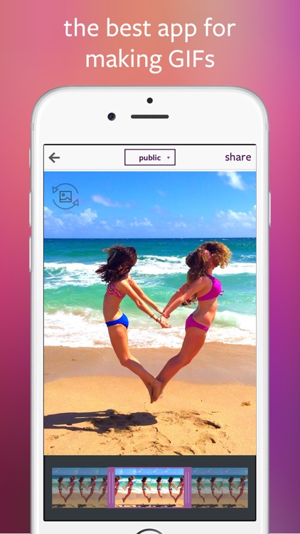 vhoto - make your own GIFs, photos from video, perfect for selfies, fun filters