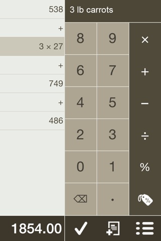 Listy Calculator screenshot 2