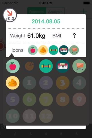 Fitness Diary - weight records screenshot 3