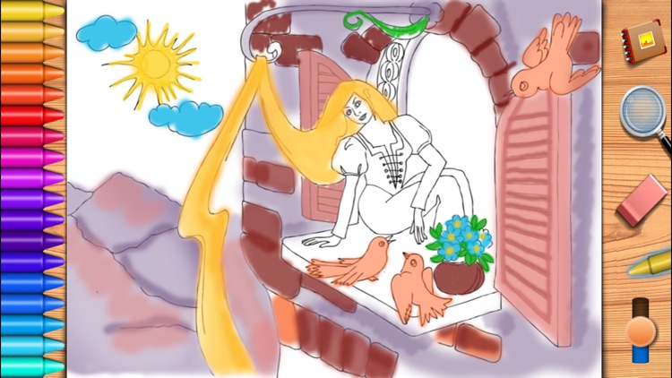 Rapunzel. Coloring book for children.