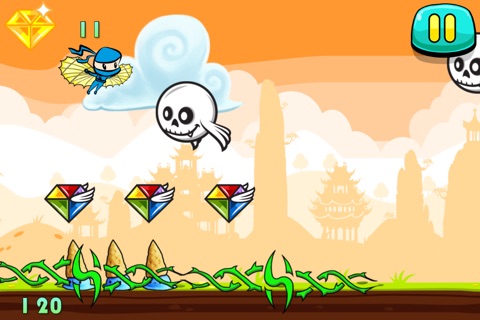 A Flappy Ninja Vs Creepy Flying Skulls at Christmas! - Free screenshot 4