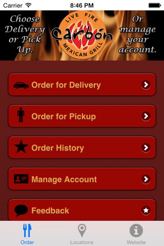 Carbón Live Fire Mexican Grill Mobile Ordering screenshot 2