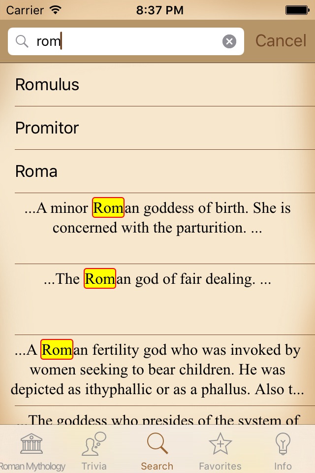 Mythology - Roman screenshot 3