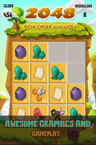 2048 - Rock Paper Scissors Dinosaurs and Robots Match Game Free screenshot 3