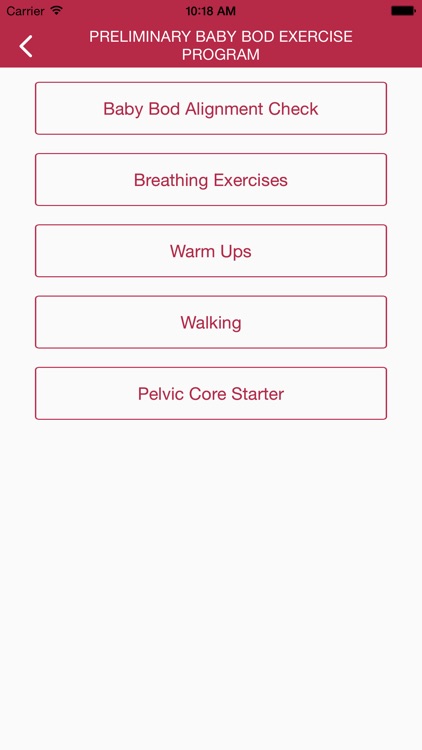 Baby Bod Exercise Tracker