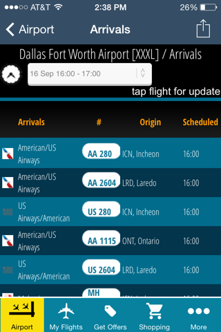 Скриншот из Dallas Fort Worth Airport Pro (DFW/DAL) + Flight Tracker Dallas Love Radar