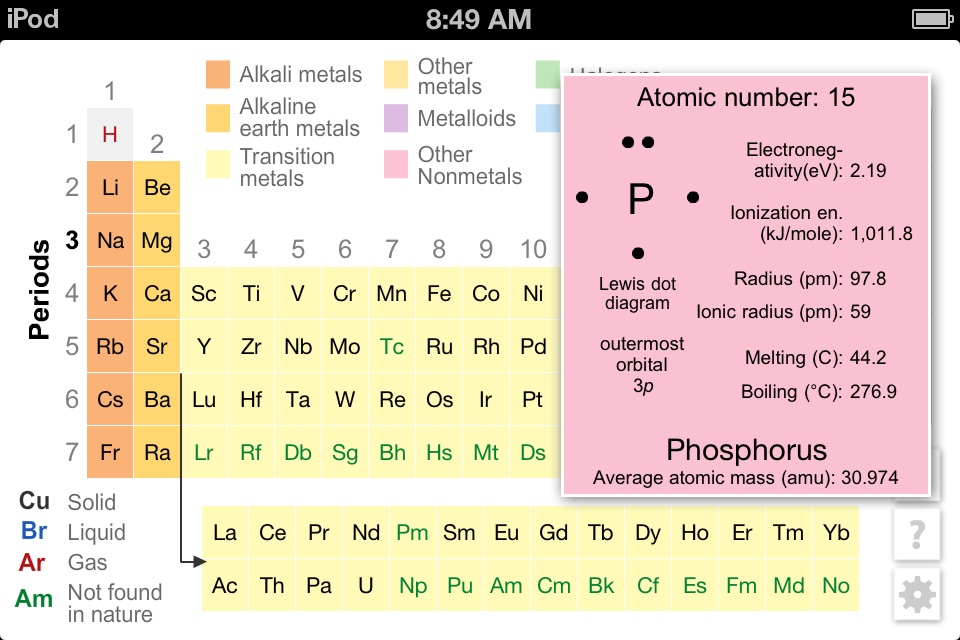 K12 Periodic Table of the Elements screenshot 2