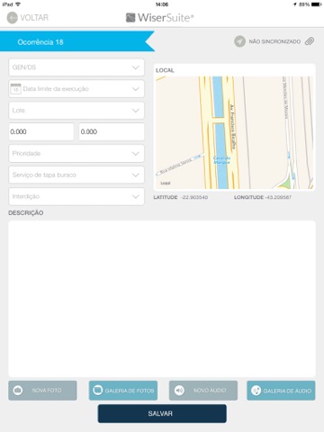WiserSuite® – Registro de Ocorrência screenshot 3
