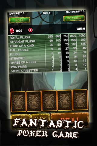 Jungle Temple Video Poker - Fun Casino Gambling Blast screenshot 2