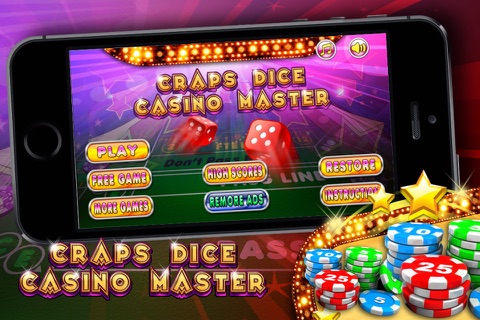 Craps Dice Casino Master - Deluxe Rolling Dices Strategy Game screenshot 2