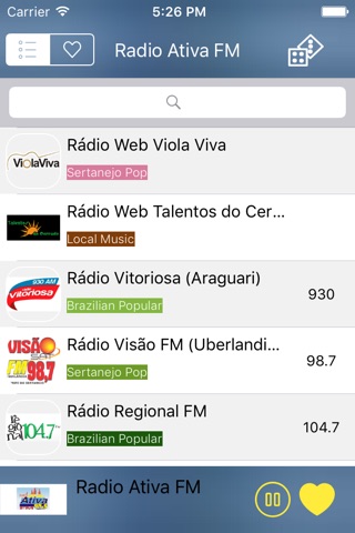 Rádios - Um rádio simples para iPhone e iPod touch - Todas as Rádios AM e FM Brasileiras screenshot 4