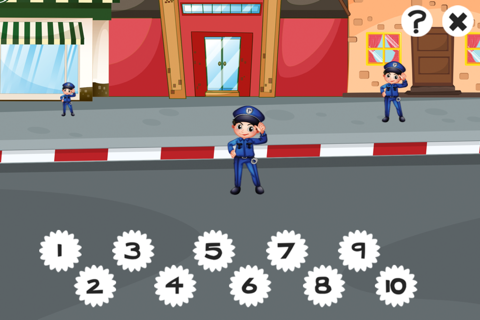 A counting game for children with police-men to learn to count 1-10 screenshot 3