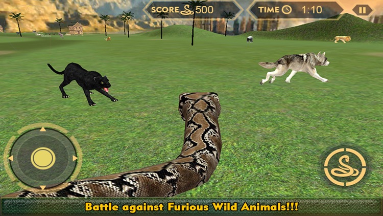 Real Anaconda Snake Simulator 3D: Hunt for wolf, bear, tiger & survive in the jungle screenshot-3